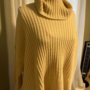 Prologue Ribbed Cream Cowl Neck Sweater